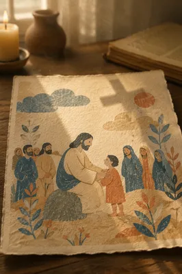 Parchment Texture with Soft Cross Shadow