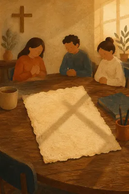 Aged Parchment with Soft Cross Shadow