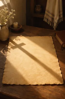 Parchment Paper with Cross Shadow