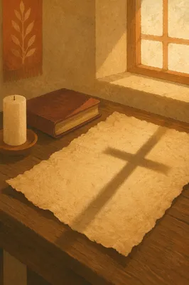 Aged Parchment with Cross Shadow
