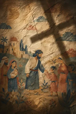 Aged Parchment With Diagonal Cross Shadow
