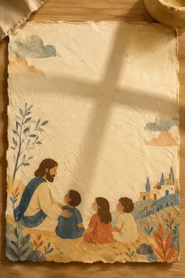Aged Parchment with Soft Cross Shadow
