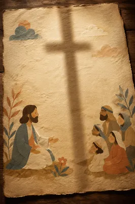 Aged Parchment with Soft Cross Shadow