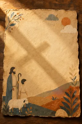 Aged Parchment With Soft Cross Shadow