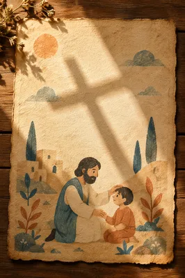 Aged Parchment With Gentle Cross Shadow