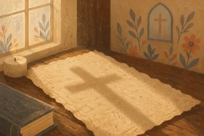 Parchment Paper with Cross Shadow