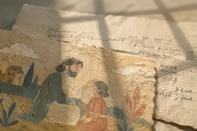 Aged Parchment with Soft Cross Shadow