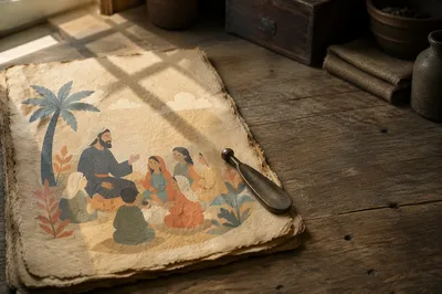 Parchment Paper With Soft Cross Shadow