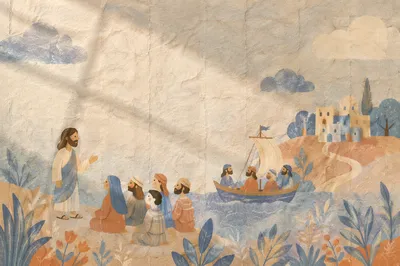 Aged Parchment Background with Soft Cross Shadow