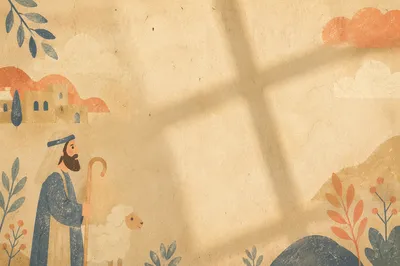 Aged Parchment Background with Soft Cross Shadow