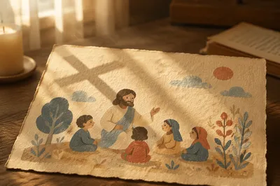 Parchment Texture with Soft Cross Shadow