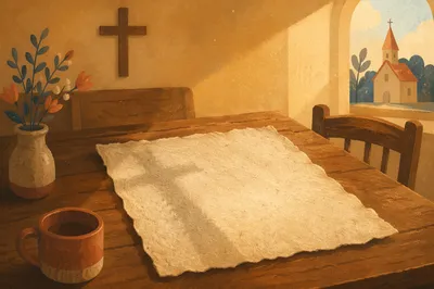 Aged Parchment With Cross Shadow