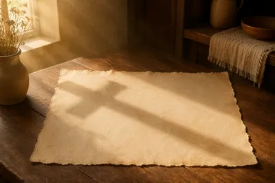 Parchment Paper With Soft Cross Shadow