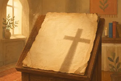 Parchment Texture with Chapel Cross Shadow