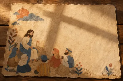 Aged Parchment With Soft Cross Shadow