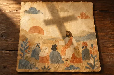 Parchment Texture with Gentle Cross Shadow