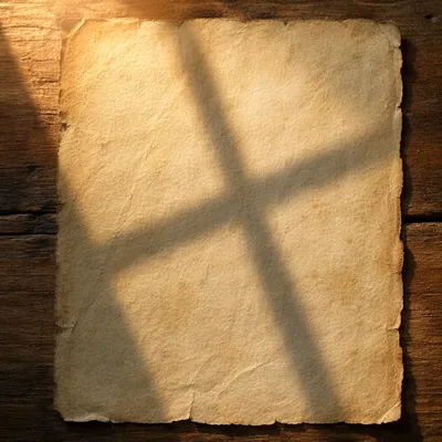 Aged Parchment with Cross Shadow Background