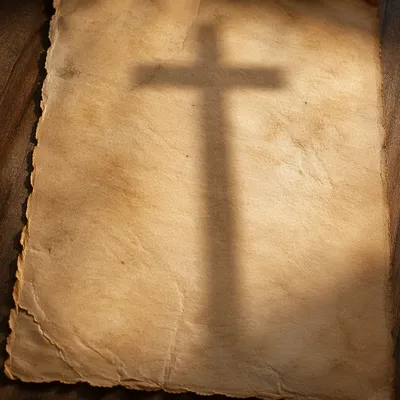 Aged Parchment With Soft Cross Shadow