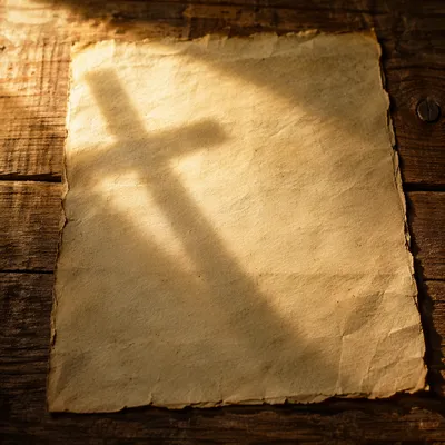 Parchment Paper With Soft Cross Shadow