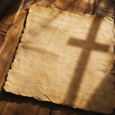 Parchment Paper with Cross Shadow