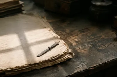 Aged Parchment With Cross Shadow