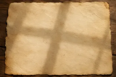 Aged Parchment Background with Soft Cross Shadow