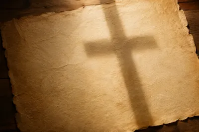 Aged Parchment with Soft Cross Shadow