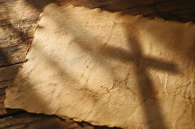 Aged Parchment With Cross Shadow