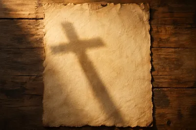 Aged Parchment with Soft Cross Shadow