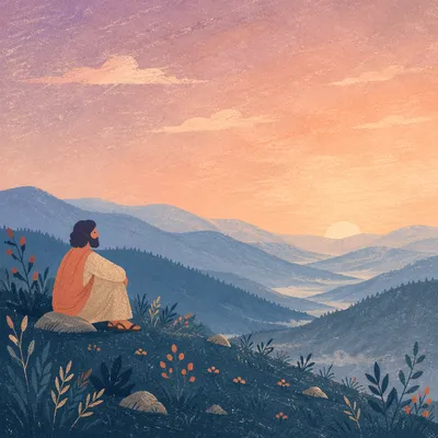 Peaceful Pastel Mountain Sky Background