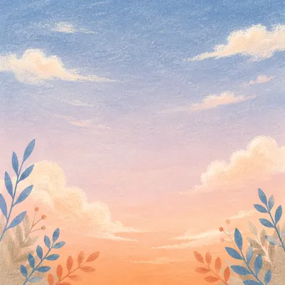 Peaceful Pastel Golden Hour Sky Background