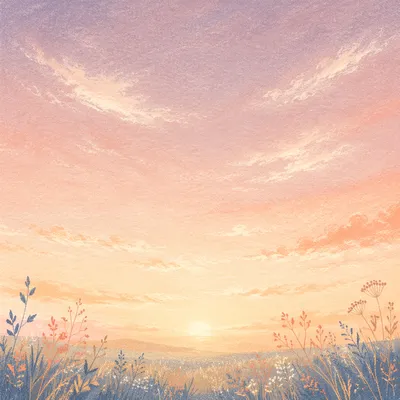 Pastel Dawn Sky Over Quiet Horizon