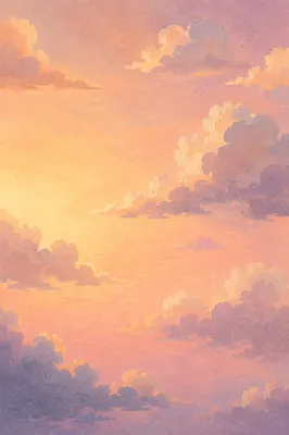 Peaceful Pastel Sunset Cloud Background