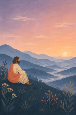Peaceful Pastel Mountain Sky at Dawn