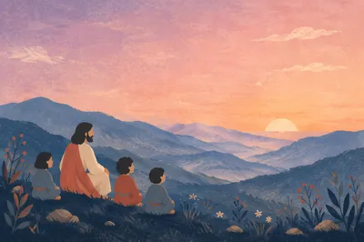 Peaceful Pastel Mountain Sky at Dawn