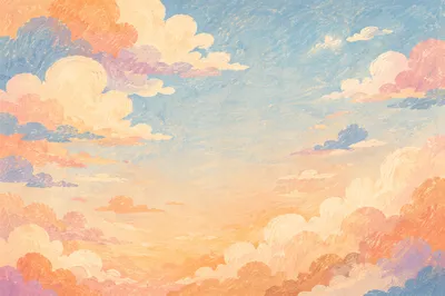 Peaceful Pastel Sunset Sky Background