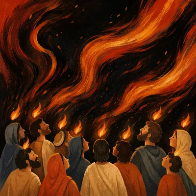Flowing Red Orange Flames on Black