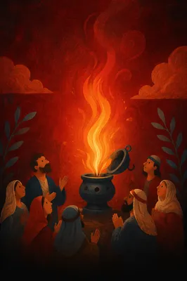 Pentecost Flame on Deep Red Background
