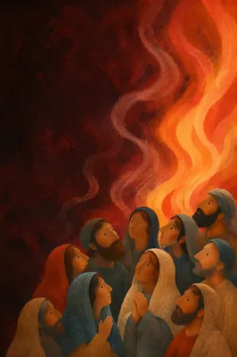 Abstract Red Flames and Smoke Background