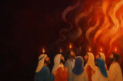 Abstract Red Flames and Smoke Background