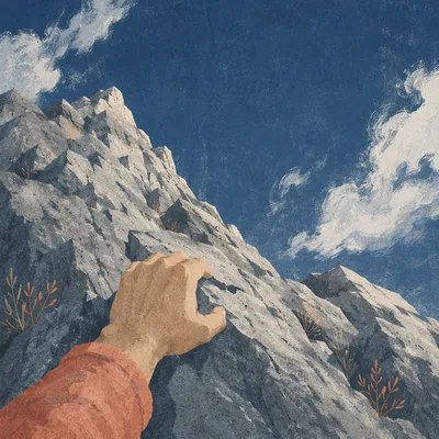 Strength to Climb Mountain Faith Background