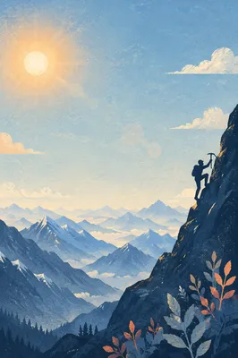 Philippians 4:13 Mountain Climber Strength Background
