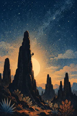 Philippians 4:13 Strength Climber Night Sky