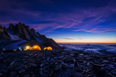 Strength at Dawn Mountain Camp Background