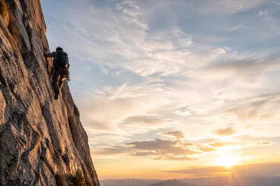 Philippians 4:13 Climber at Sunrise