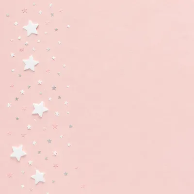 Soft Pink Pastel Star Confetti Background