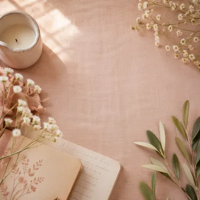 Soft Pink Linen Flat Lay