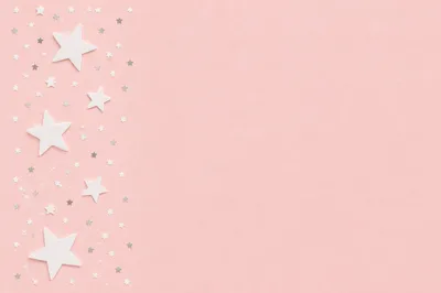 Soft Pastel Pink Star Confetti Background