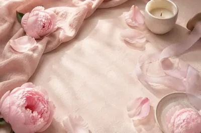 Soft Blush Pastel Feminine Tabletop Background