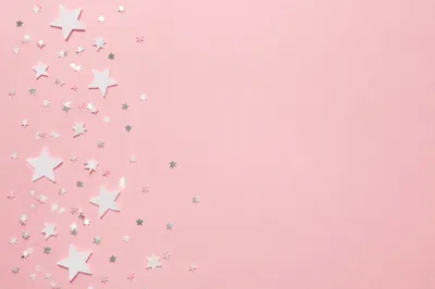 Soft Pink Pastel Star Confetti Background